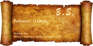 Bebesi Simon névjegykártya